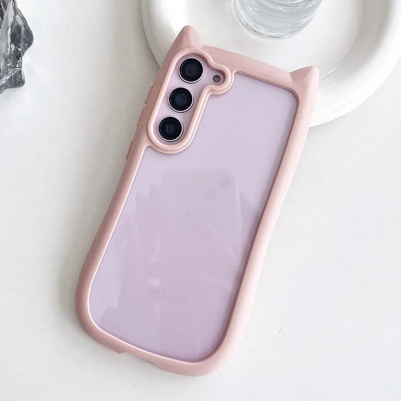 Telefoonhoesje 3D Kat Oor Transparant voor Samsung S25 Plus 4