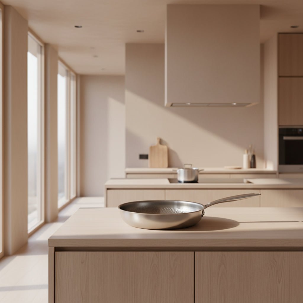 Titanium Koekenpan Gehamerd voor Inductiekookplaten 10