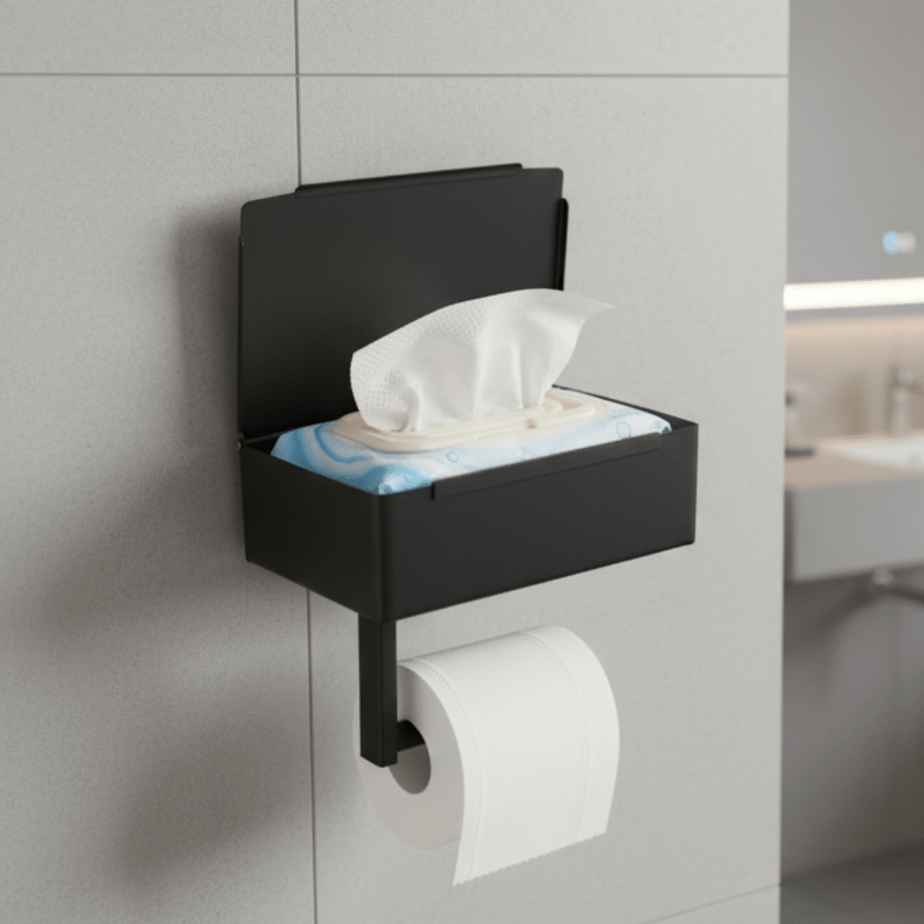 Toiletpapierhouder met Multifunctioneel Opbergvak 0