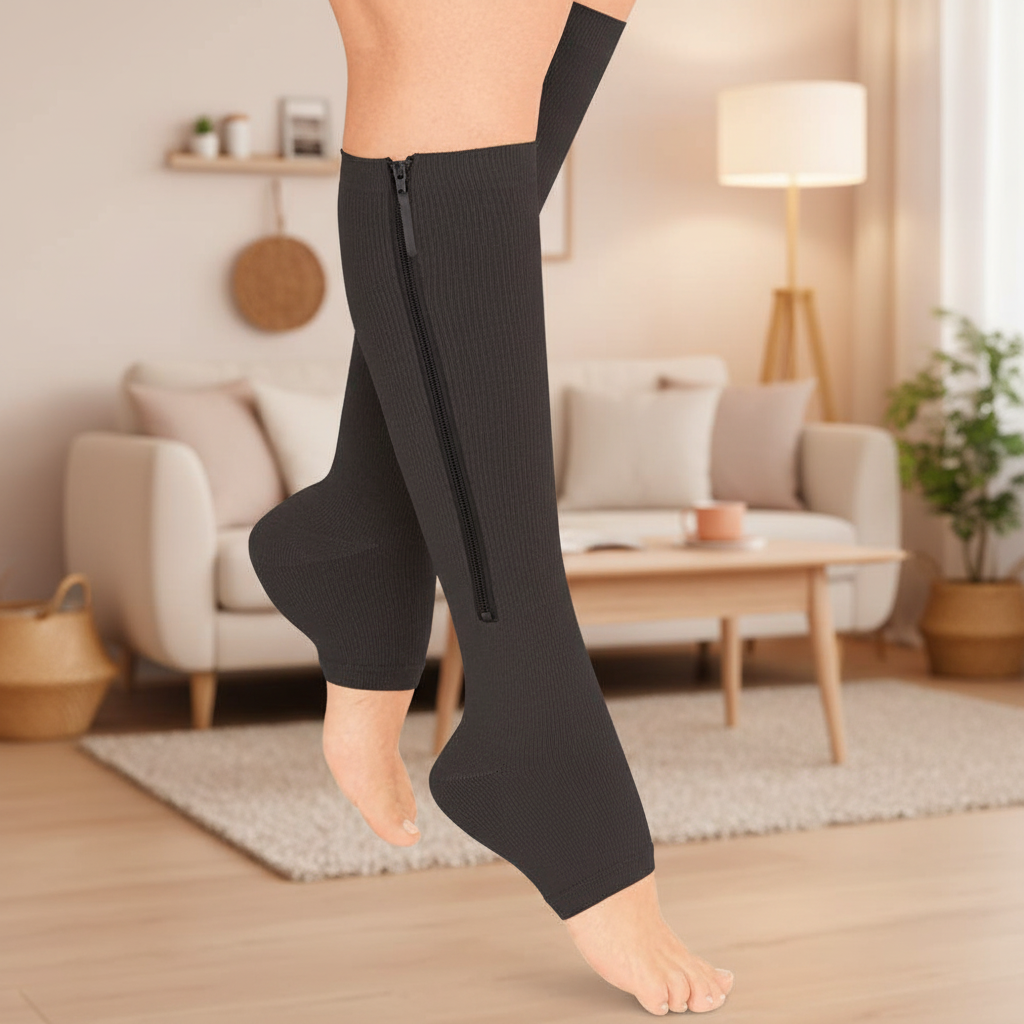 Unisex Compressiesokken met Ritssluiting voor Ondersteuning 0