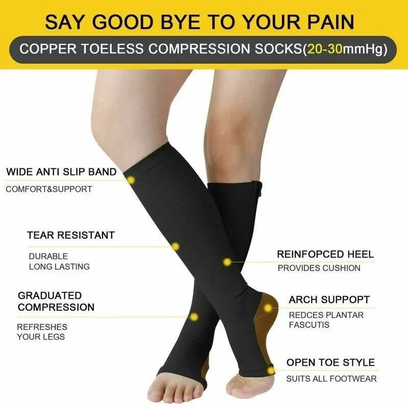 Unisex Compressiesokken met Ritssluiting voor Ondersteuning 3