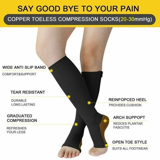 Unisex Compressiesokken met Ritssluiting voor Ondersteuning 3