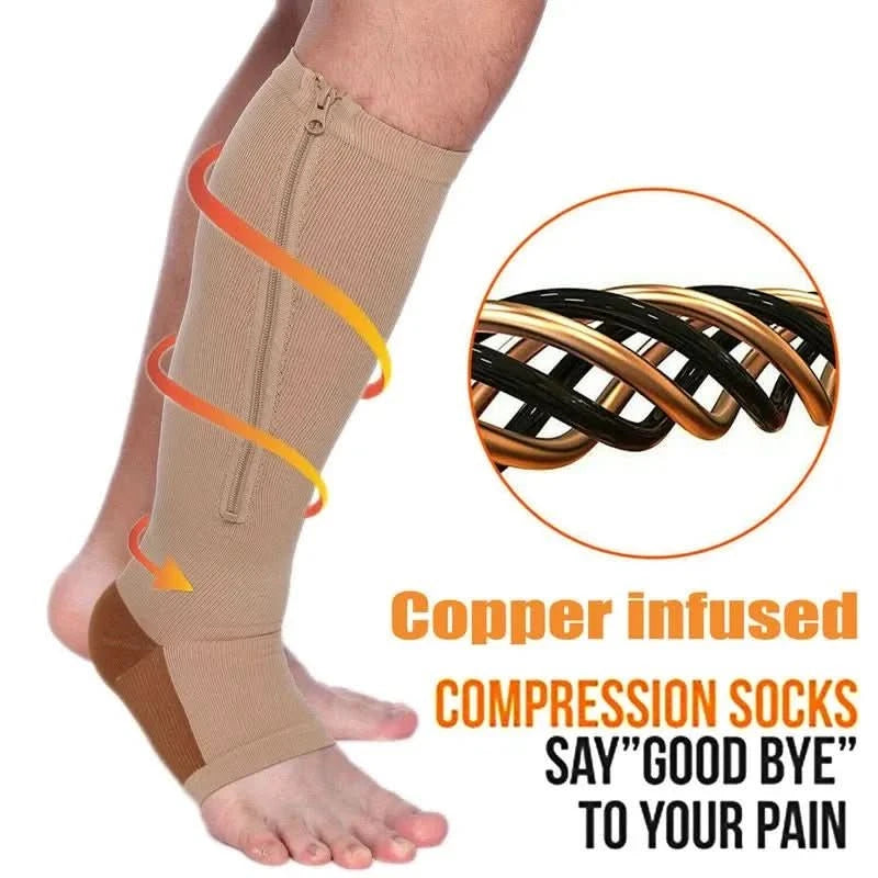 Unisex Compressiesokken met Ritssluiting voor Ondersteuning 7