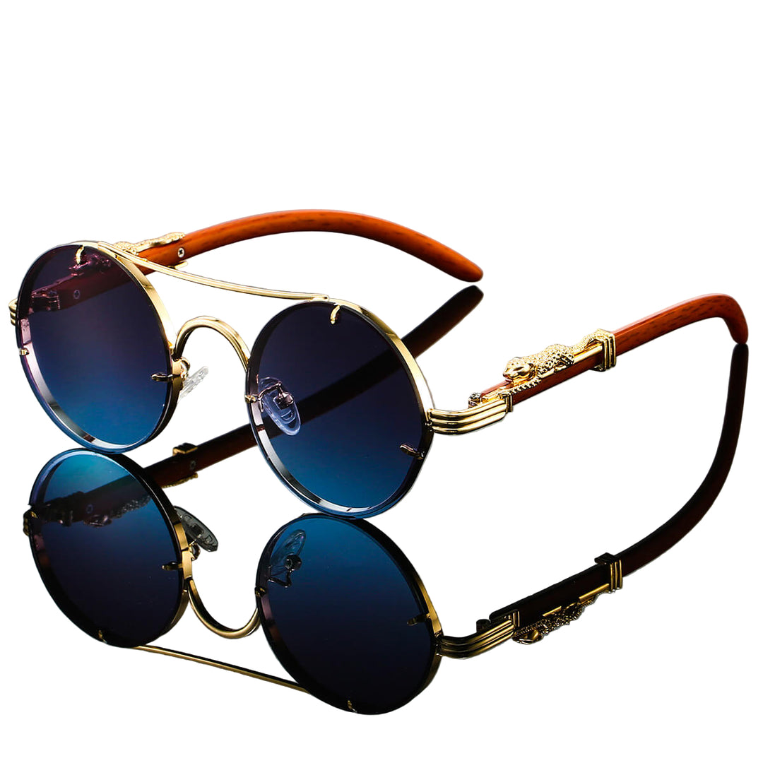 Unisex Retro Ovalen Zonnebril Metalen Frame 0