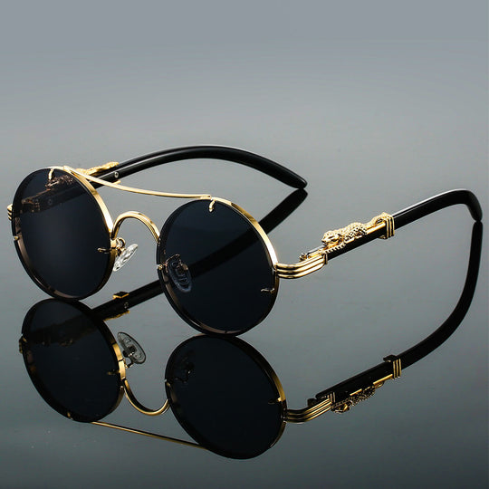 Unisex Retro Ovalen Zonnebril Metalen Frame 4