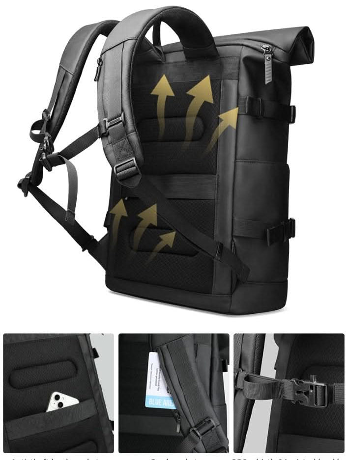 Unisex Uitbreidbare Reisrugzak met Laptopcompartiment 4