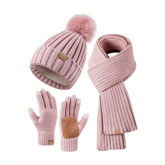 Unisex Winterset 3-in-1 Met Muts Sjaal En Handschoenen 3