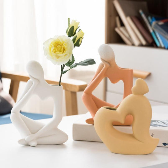 Vaas Denkende Man Uniek Artistiek Decoratief Object 5