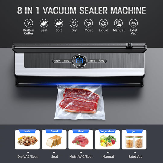 Vacuümmachine 8-in-1 met Snijder voor Voedselbewaring 7