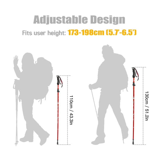 Verstelbare Trekkingstokken met Ergonomische Handgreep 5