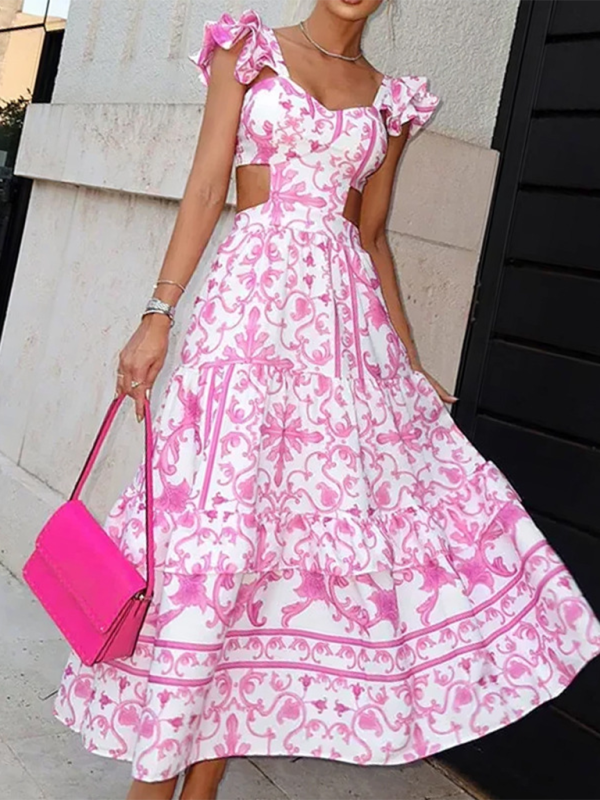 Vrouwen Floral Print Holle Jurk Romantisch 1