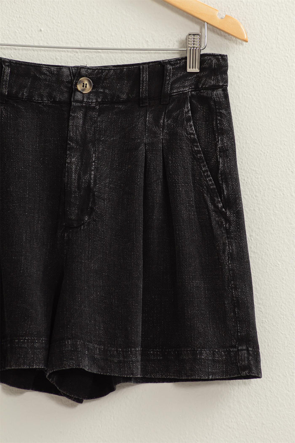 Vrouwen Hoge Taille Plissé Linnen Shorts 4