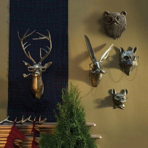 Wanddecoratie Dierenkoppen Creatief Design 1