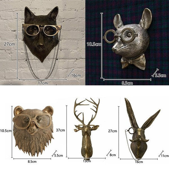 Wanddecoratie Dierenkoppen Creatief Design 6