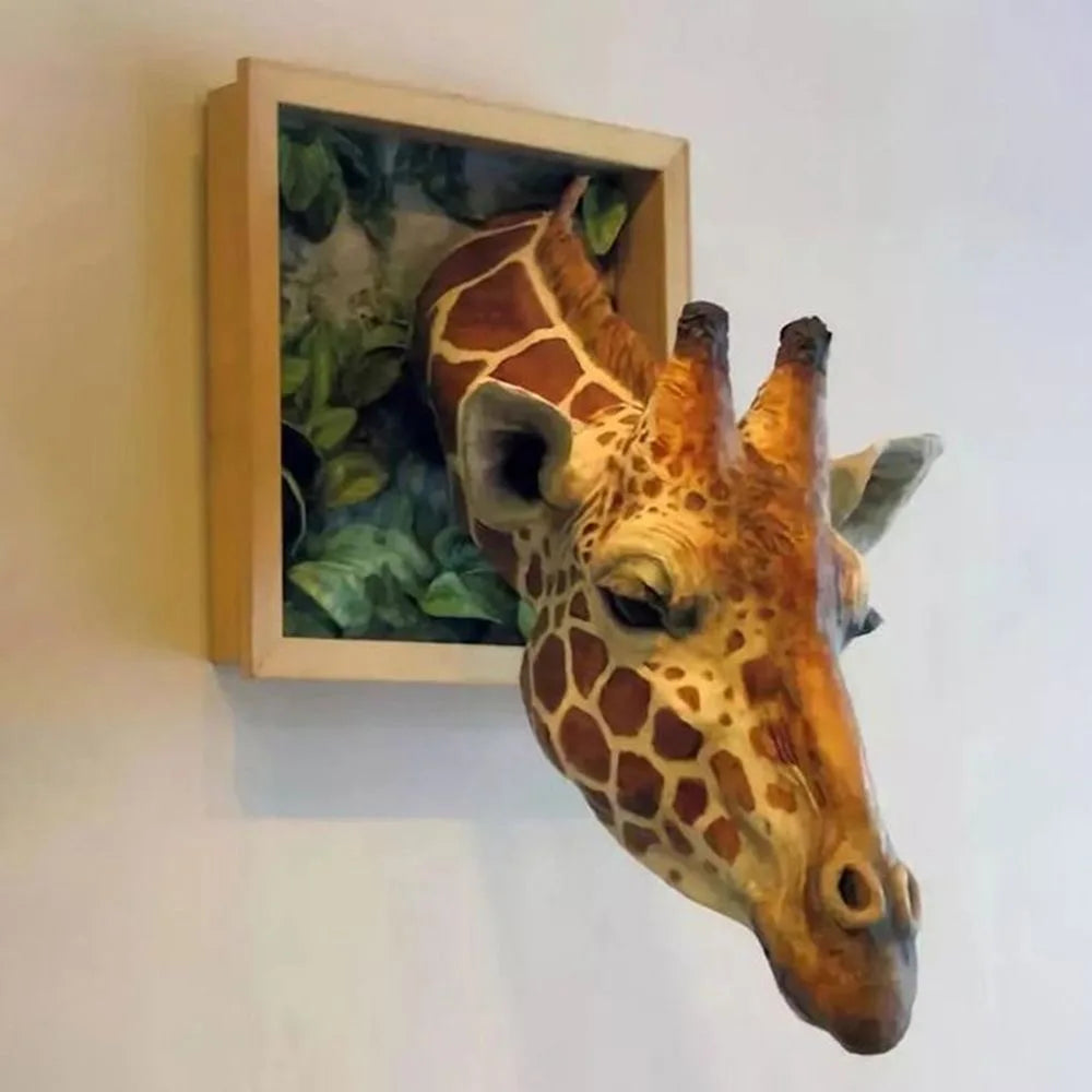 Wanddecoratie Giraffenkop 3D Sculptuur 0