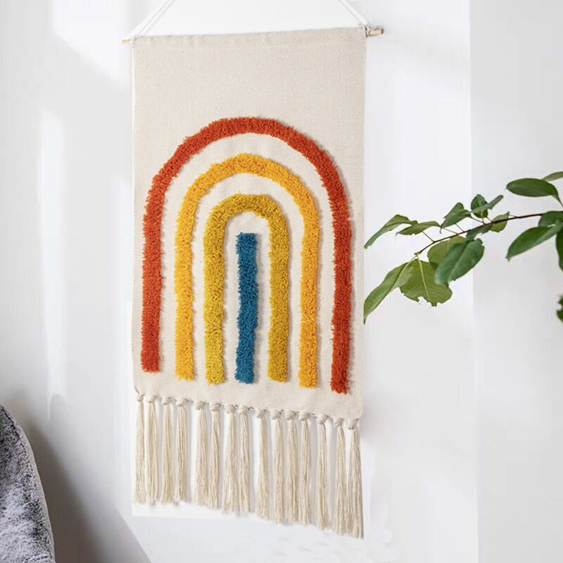 Wandkleed Boho Handgeweven met Kwastjes 4