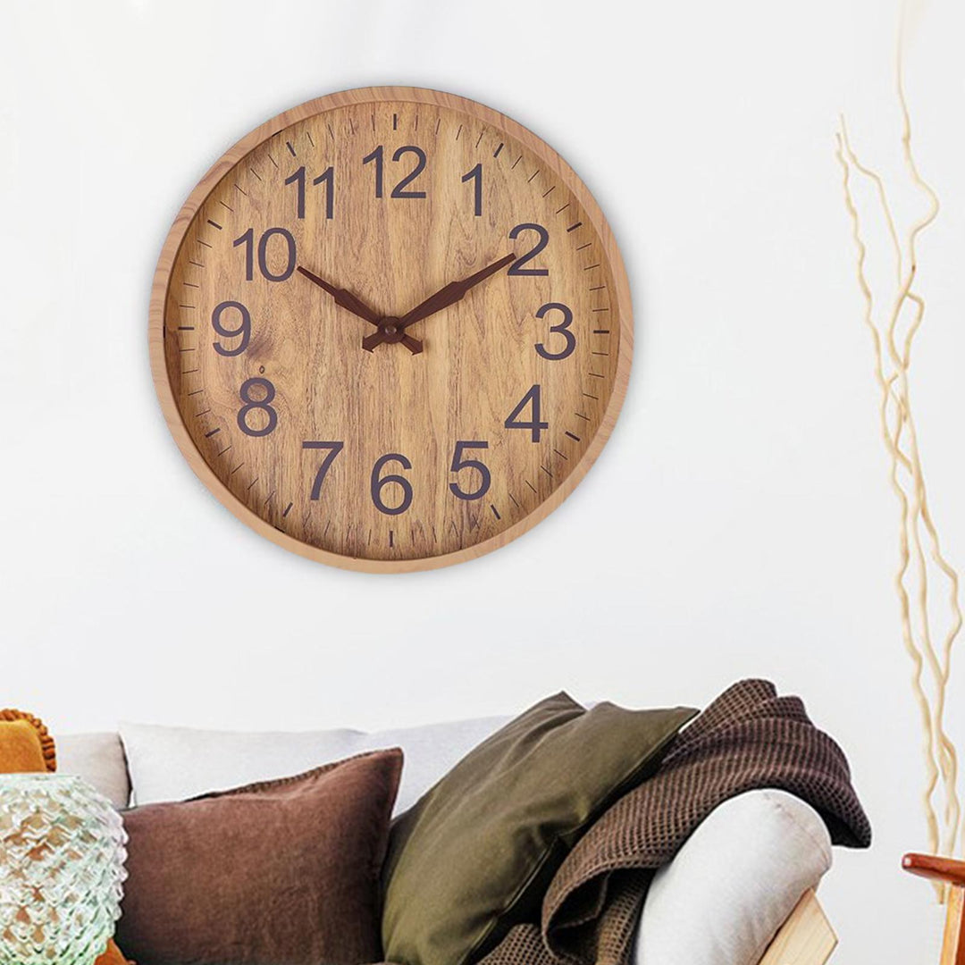 Wandklok Natuurlijke Afwerking Tijdloos Design voor Woonkamer en Slaapkamer 5