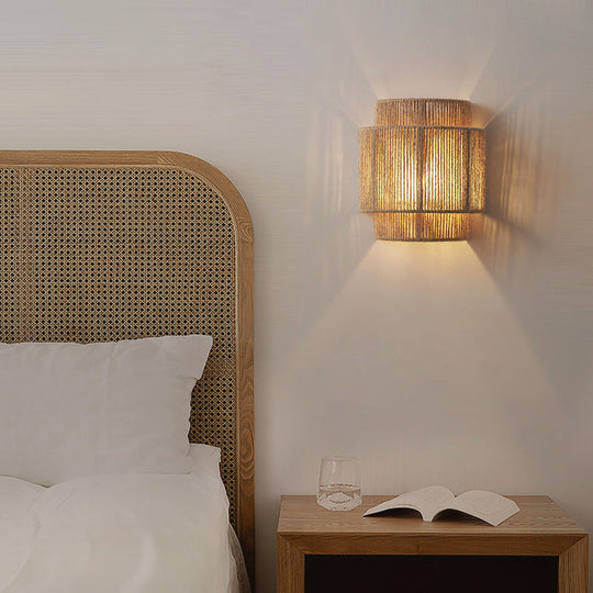 Wandlamp Bohemian Vintage Rotan 1