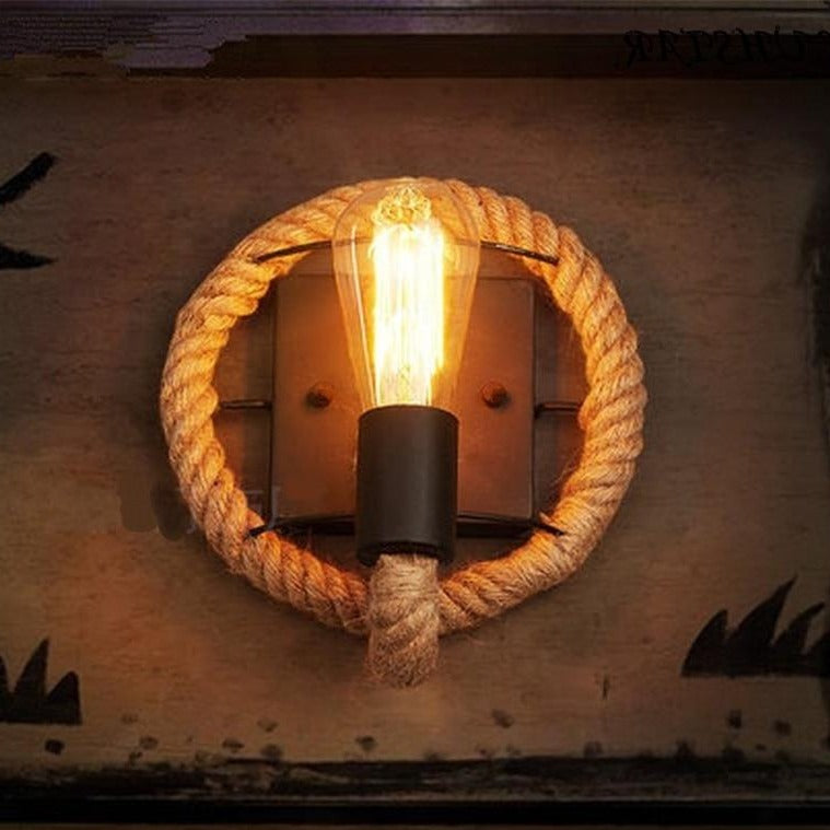 Wandlamp Vintage Touwstijl voor Binnen - Uniek Ontwerp voor Woonkamer en Slaapkamer 0