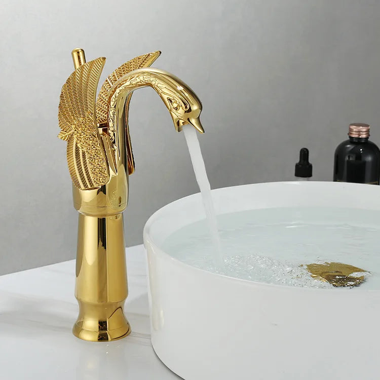 Wastafelkraan met Enkele Handgreep Gouden Afwerking 9