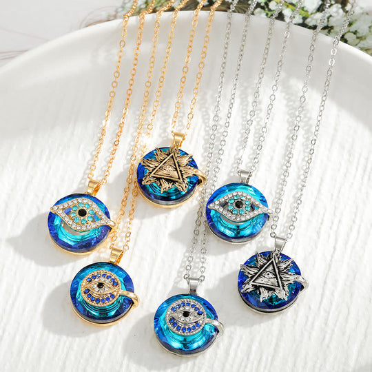 Zilveren Ketting Dames Met Boze Oog Talisman, Spiritueel Ontwerp, Verstelbare Lengte 1