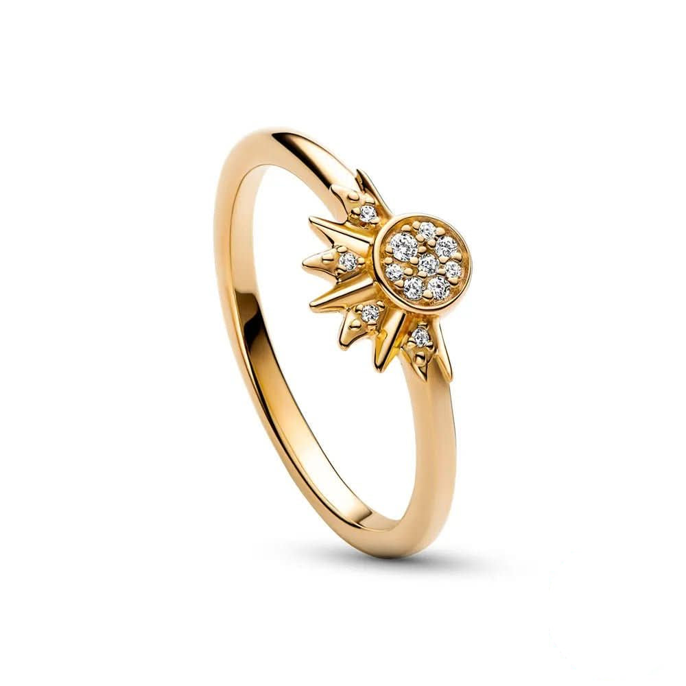Zilveren Ring met Maan- en Zonontwerp 4