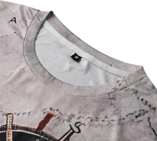 Heren Vintage Kompas T-shirt