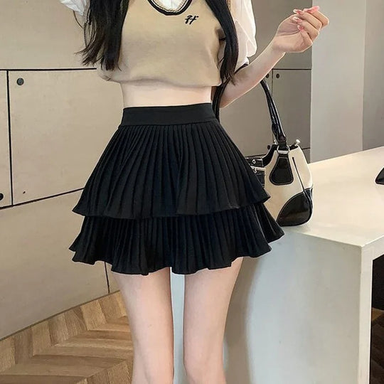 Lolita rok met ruches en hoge taille