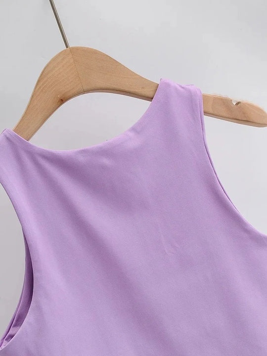 Dames mouwloze O-hals Slim Fit Tank Top
