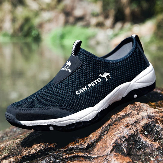 Heren mesh slip-on sneakers
