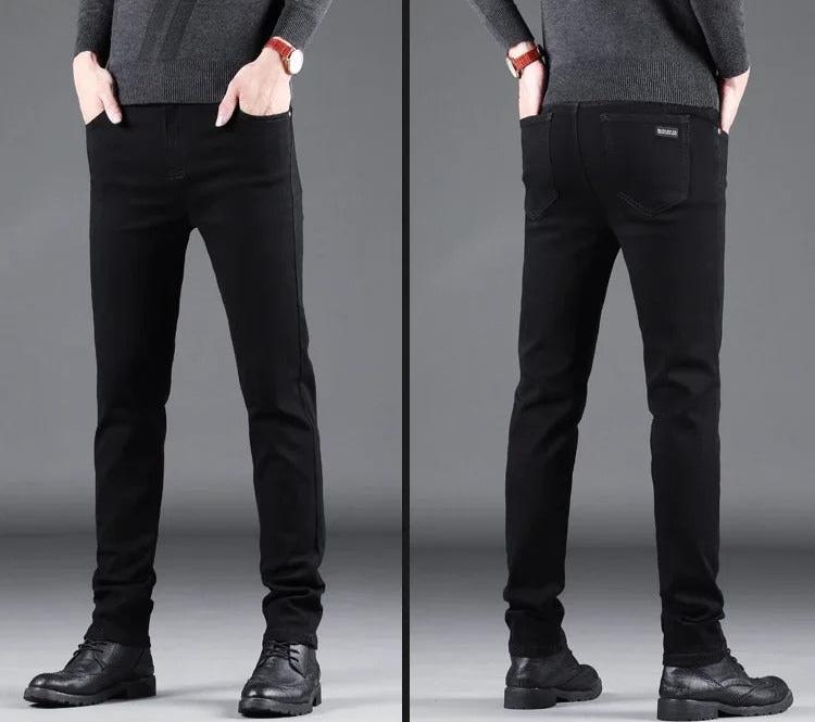 Heren Pure Zwart Slim Jeans