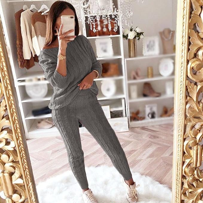 Plus Size Gebreide Schouderbroek Set