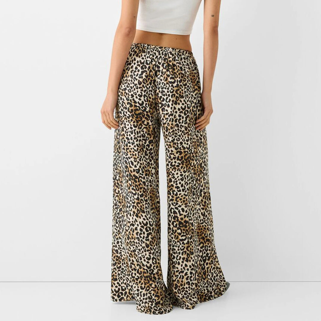 Vintage Luipaardprint Wijde Broek