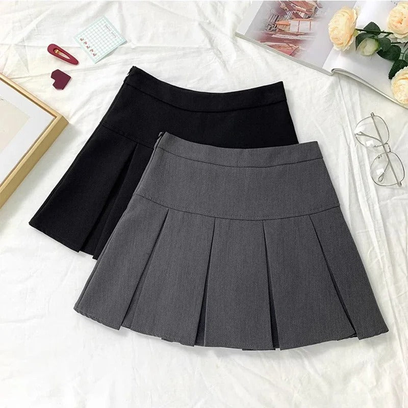 Dames hoge taille geplooide korte rok