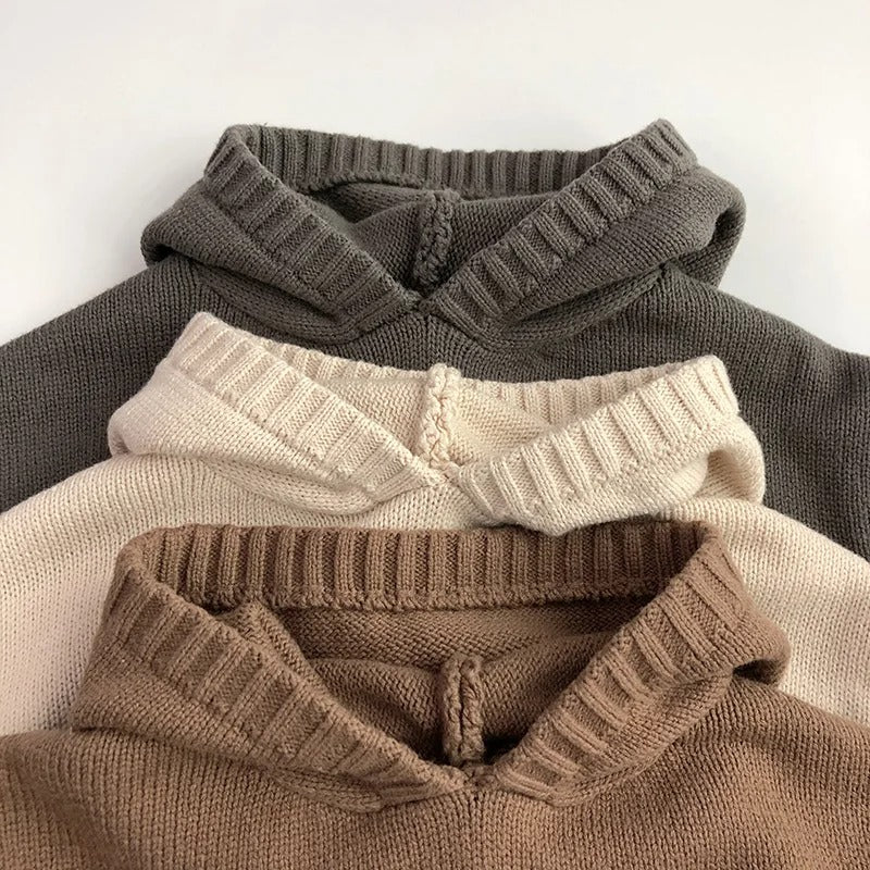 Gebreide hoodie met voorzak voor kinderen