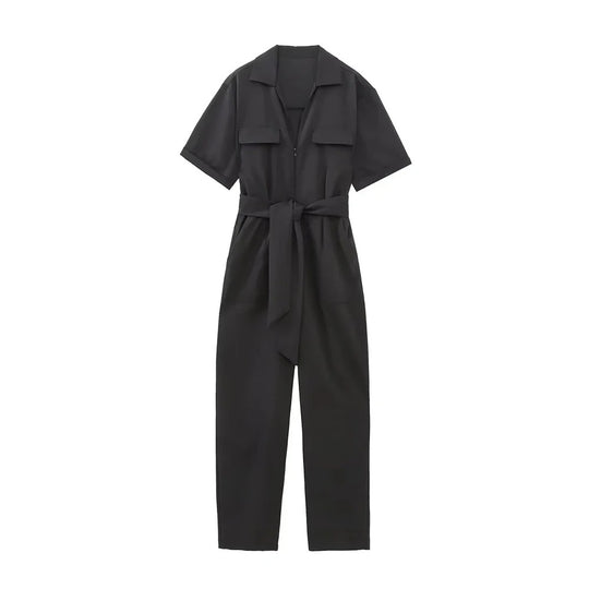 Damesjumpsuit met korte mouwen