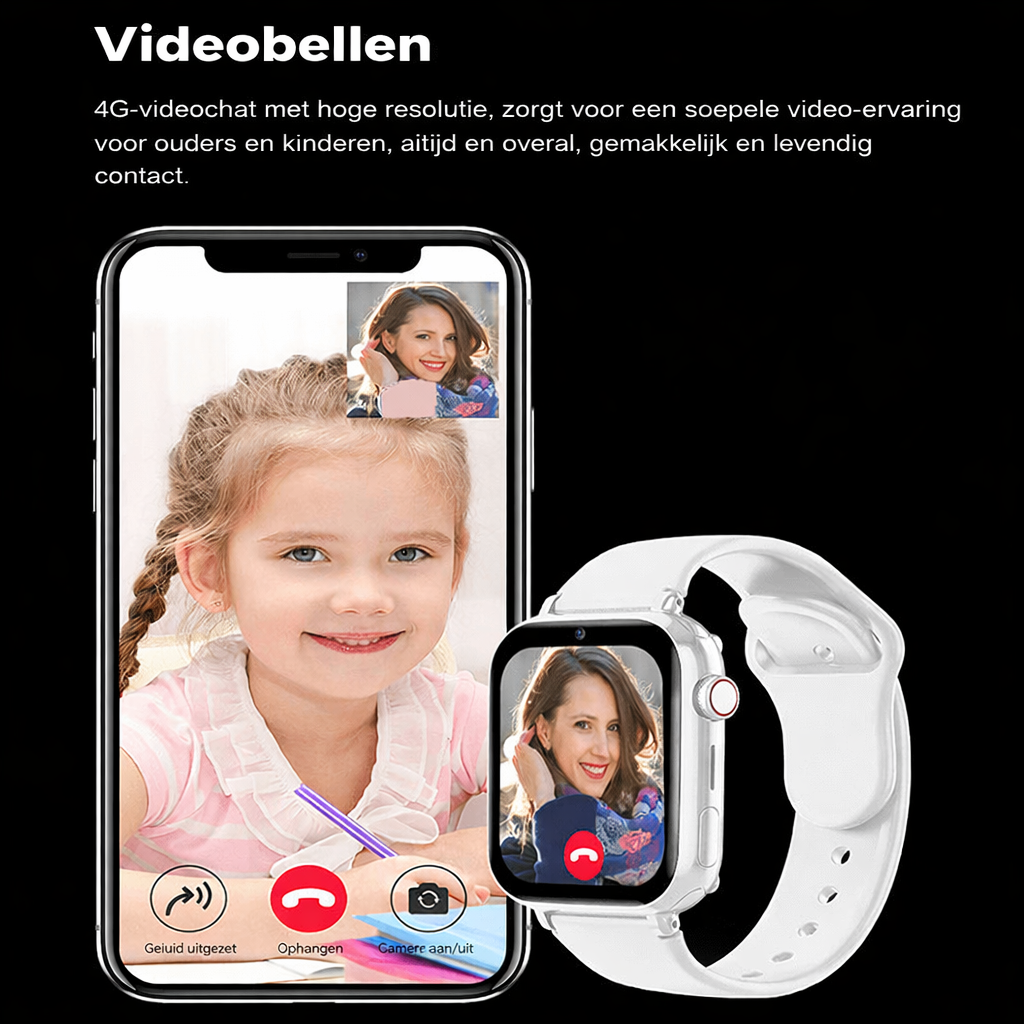 Kinder Horloge met 4G Videobellen en GPS-tracking