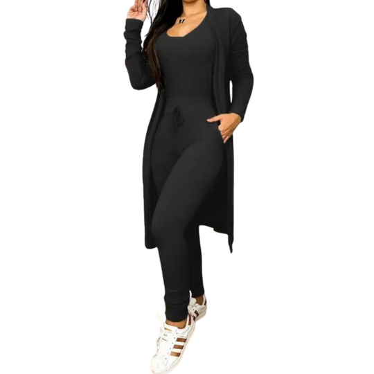 Jumpsuit en jasset met zak en trekkoord