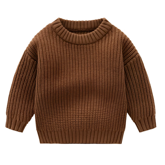 Kinderen effen kleur gebreide trui