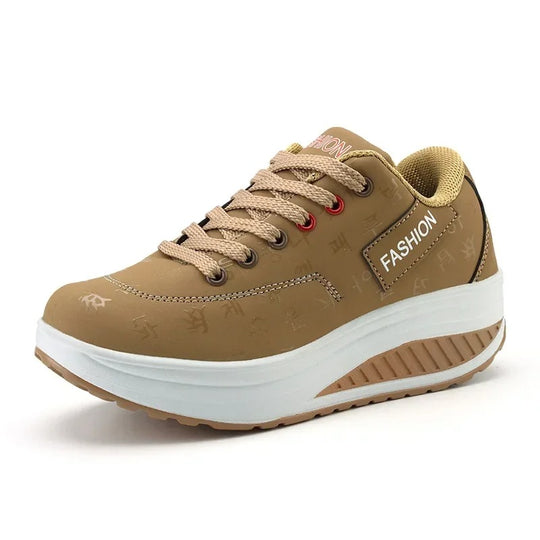 Vrouwen Platform Wedge Lace-Up Sneakers