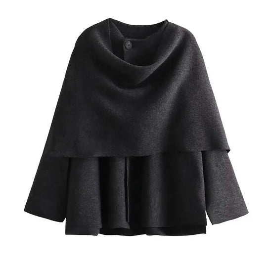Asymmetrisch gewatteerd damesjack met lange mouwen
