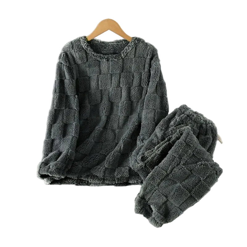 Wintergeruite pyjamaset voor dames