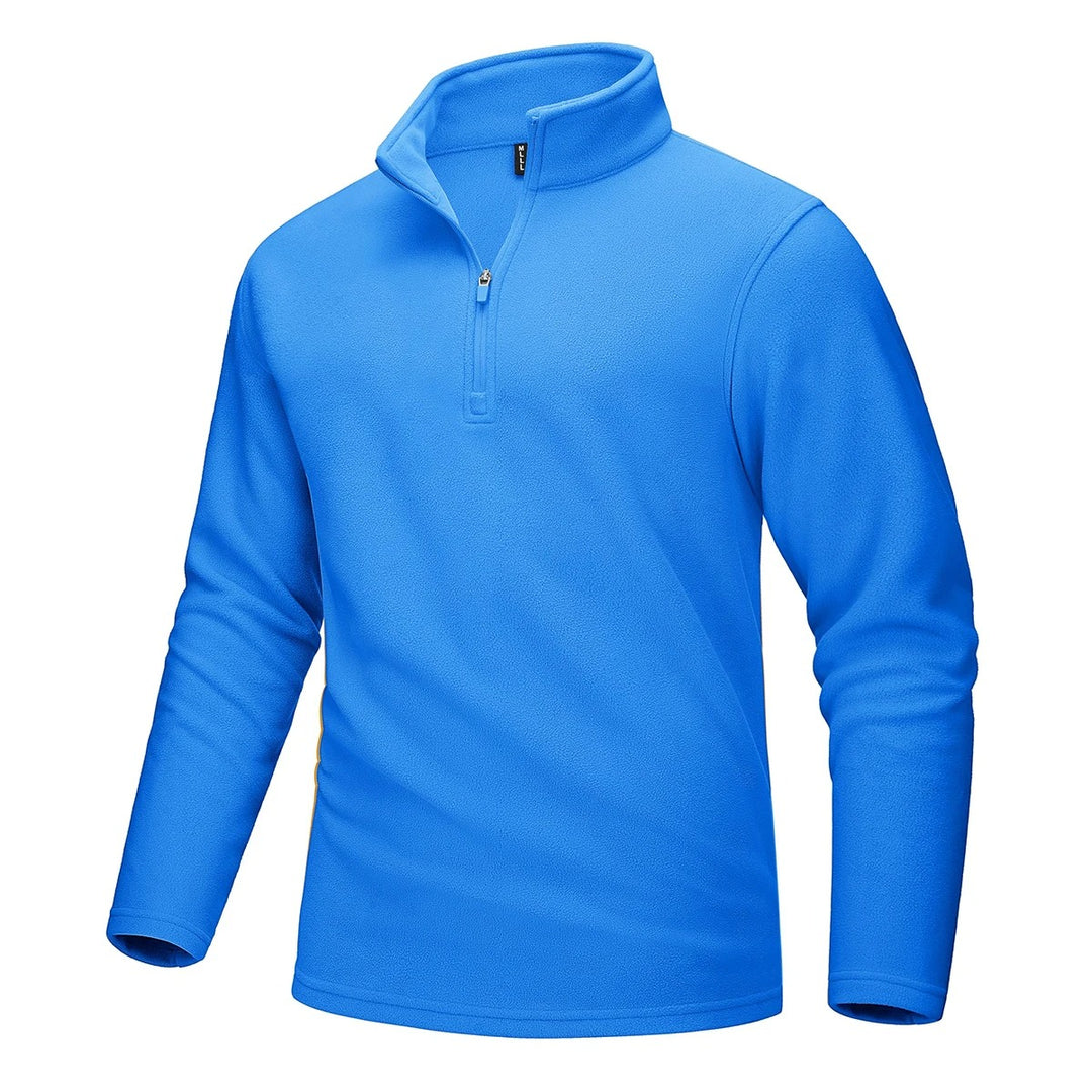 Heren fleece trui met halve rits