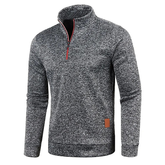 Heren Turtleneck Sweatshirt met halve rits