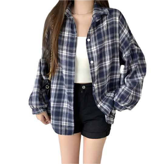Oversized geruit overhemd voor dames