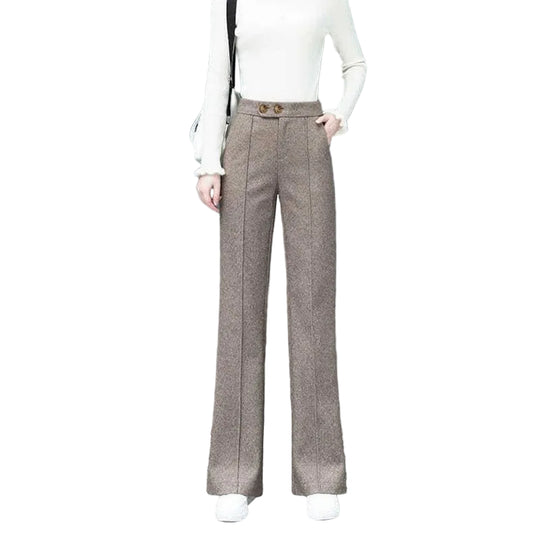 Dames wolmix rechte broek