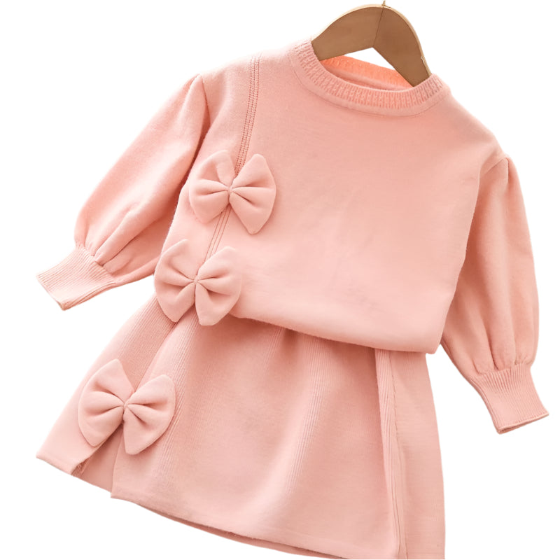 Kinder Winter Sweatshirt + Rok Set