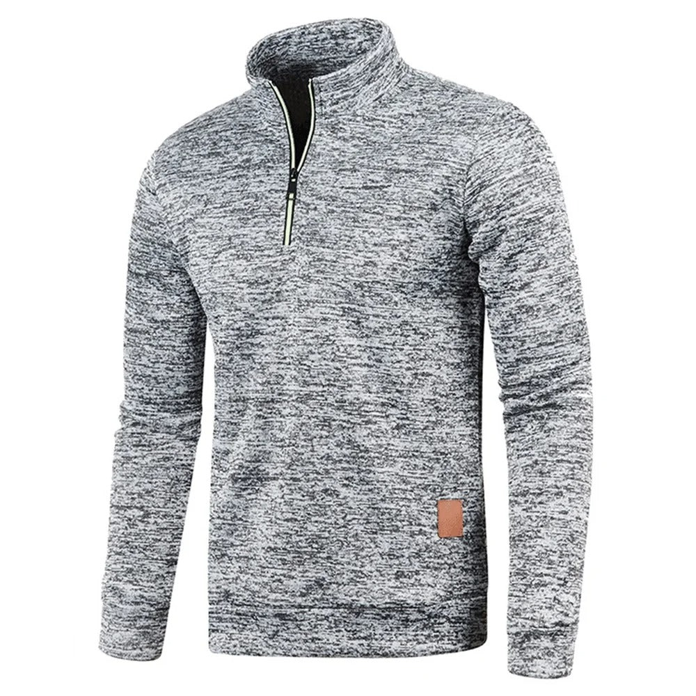 Heren Turtleneck Sweatshirt met halve rits