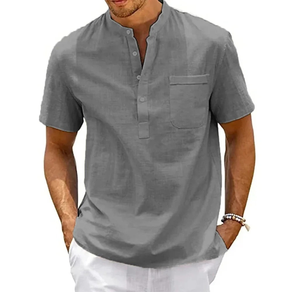 Heren Henley-Shirt Casual Stijl