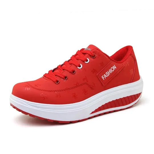 Vrouwen Platform Wedge Lace-Up Sneakers